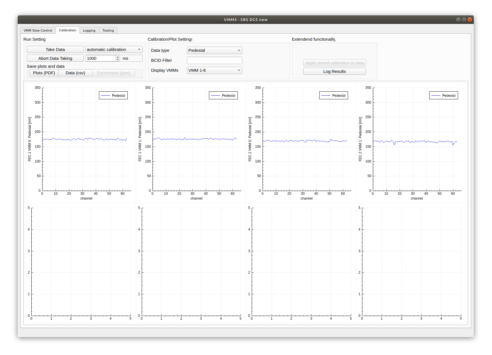 Calibration tab